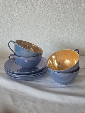 Vintage Meito China Lusterware Teacups and Saucers